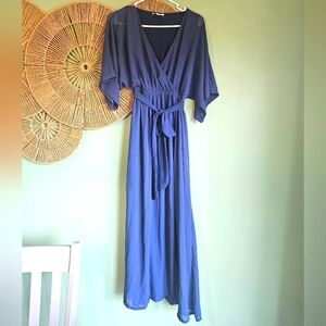 Baltic Born Navy "Kristina" Chiffon Maxi Dress (Self Altered)